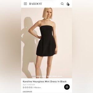 Bardot Karoline Black Strapless Mini Dress